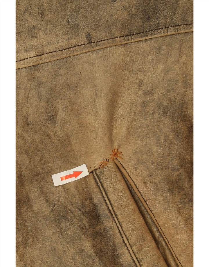 Desi Herren-Lederjacke, UK 38, mittelbraunes Leder