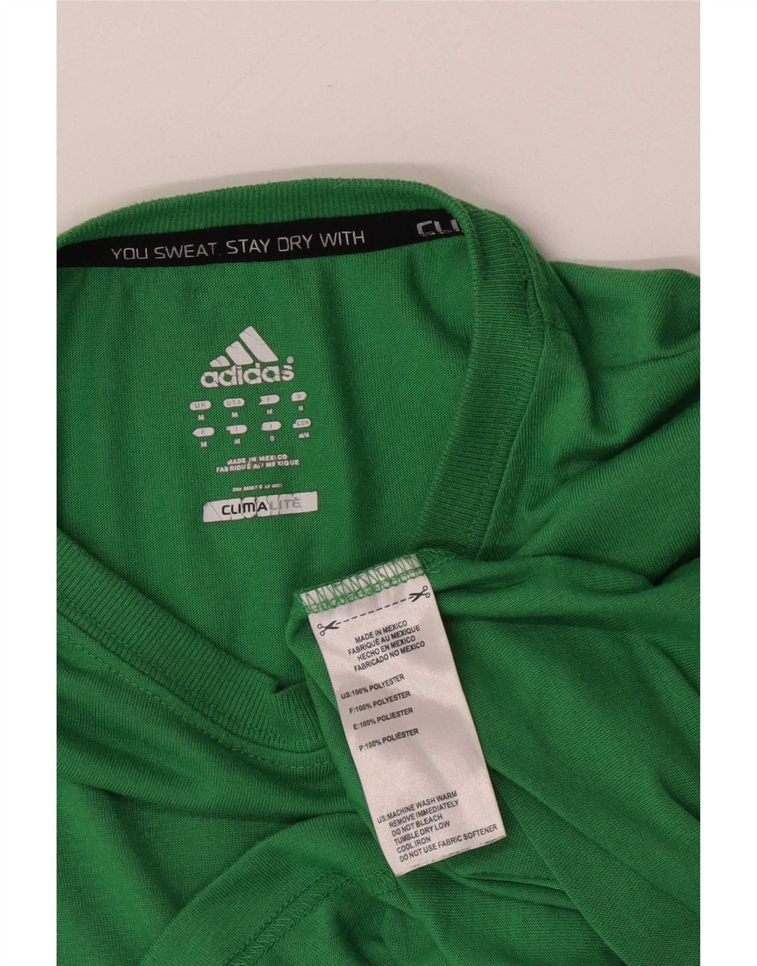 Adidas Herren Climalite T-Shirt Top Mittelgrünes Polyester