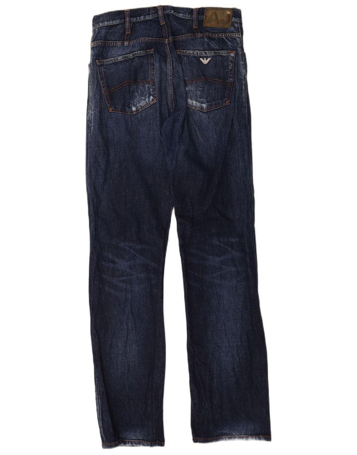 Armani Herren Straight Jeans W32 L35 Marineblau