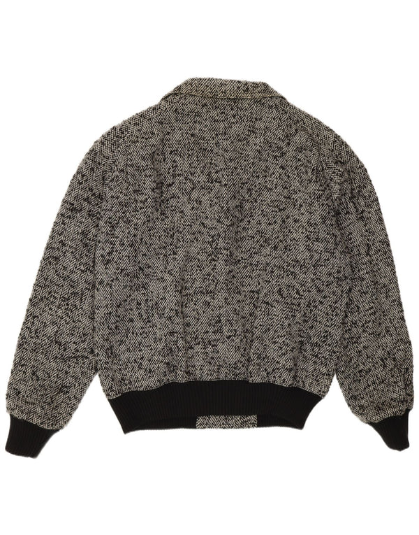 Bignami Herren Bomberjacke UK 42 XL Graue Wolle mit Fischgrätenmuster