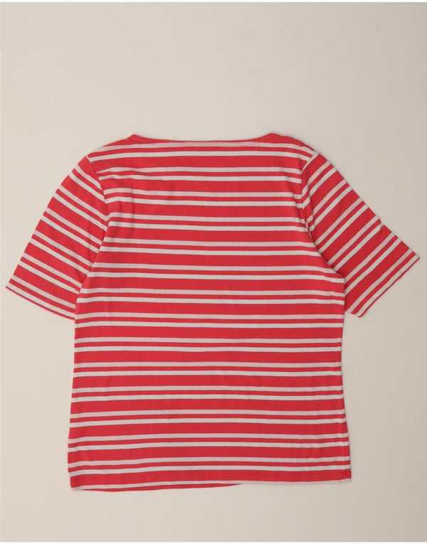 Tommy Hilfiger Damen T-Shirt Top UK 20 2XL Rosa gestreift Baumwolle