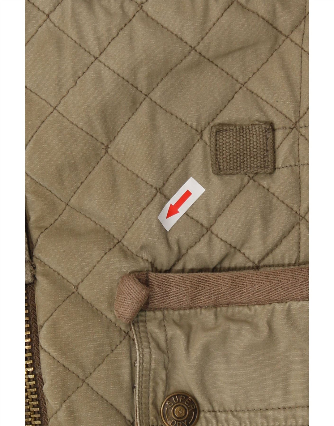 Superdry Damen Motorstyle Graphic Quilted Jacket UK 10 Small Khaki