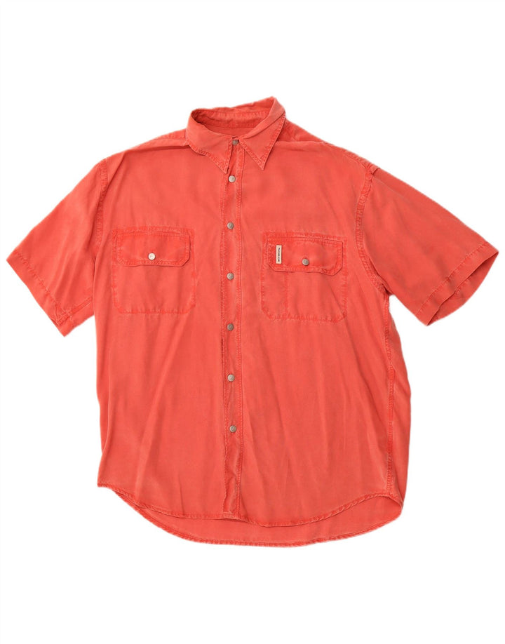 TRUSSARDI JEANS Herren Kurzarmhemd Mittelrotes Lyocell