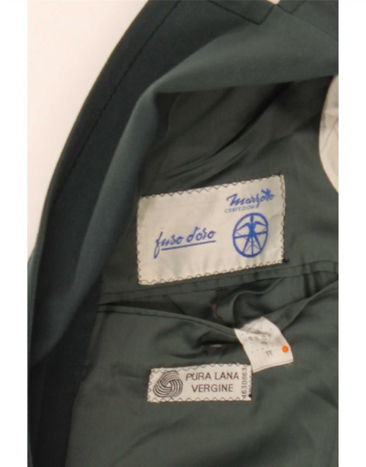 Marzotto Herren-Blazer mit 2 Knöpfen, IT 48, mittelgrüne Schurwolle