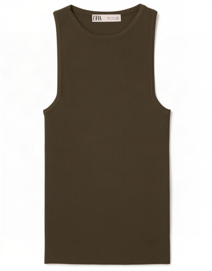 Zara Damen Weste Top UK 8 Small Khaki