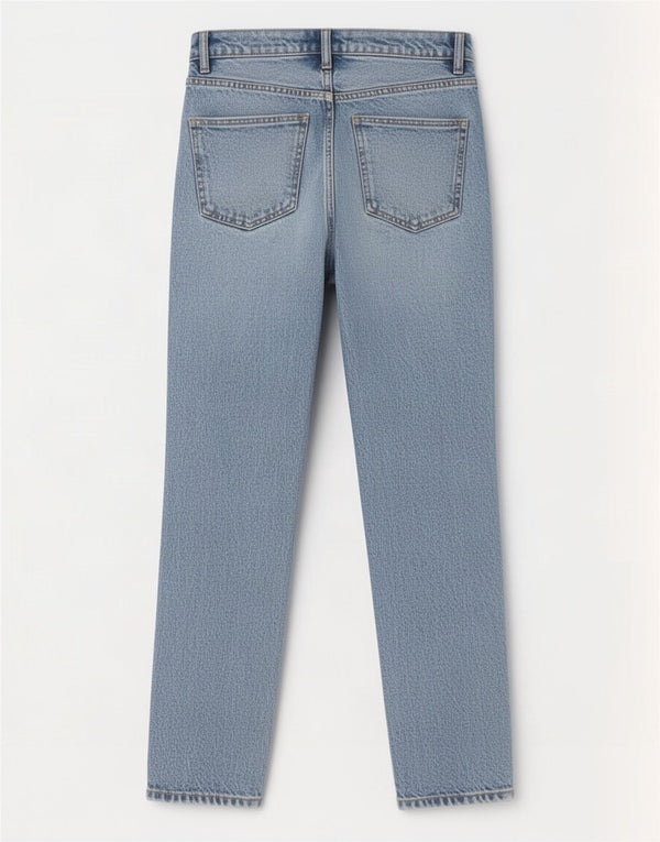 Zara Damen High Waist Tapered Jeans EU 34 2XS W24 L27 Blaue Baumwolle