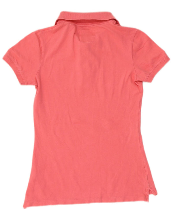 JACK WILLS Damen Poloshirt UK 8 Small Rosa Baumwolle