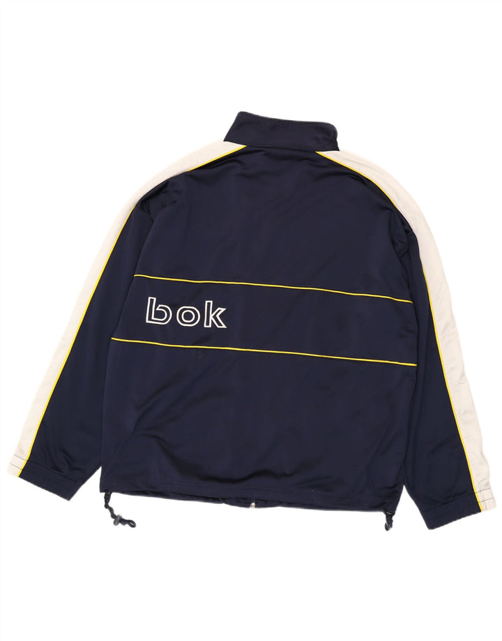 Reebok Herren-Trainingsanzugoberteil mit Grafik, mittleres Marineblau, Farbblock