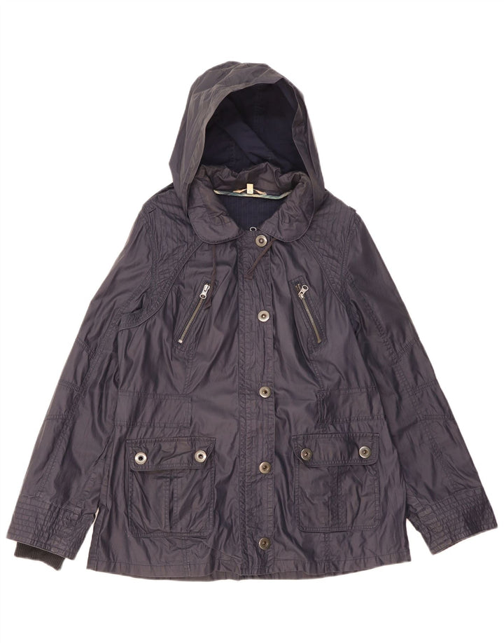 Marks & Spencer Damen-Utility-Jacke mit Kapuze, UK 16, Größe L, Marineblau, Baumwolle