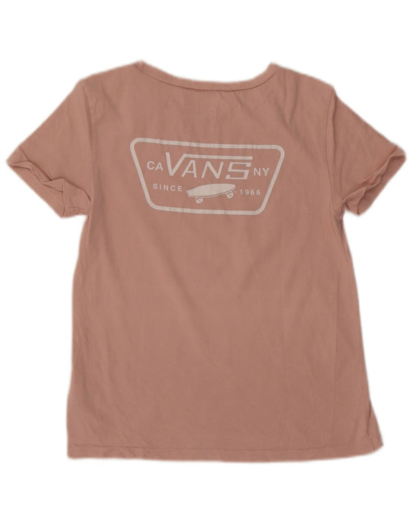 Vans Damen Grafik-T-Shirt-Oberteil UK 6 XS Rosa Baumwolle