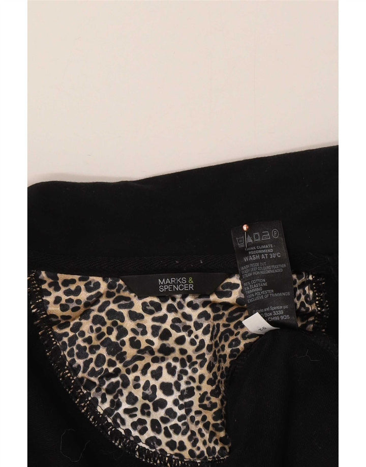 Marks & Spencer Damen Bomberjacke UK 14 Mittelschwarze Baumwolle