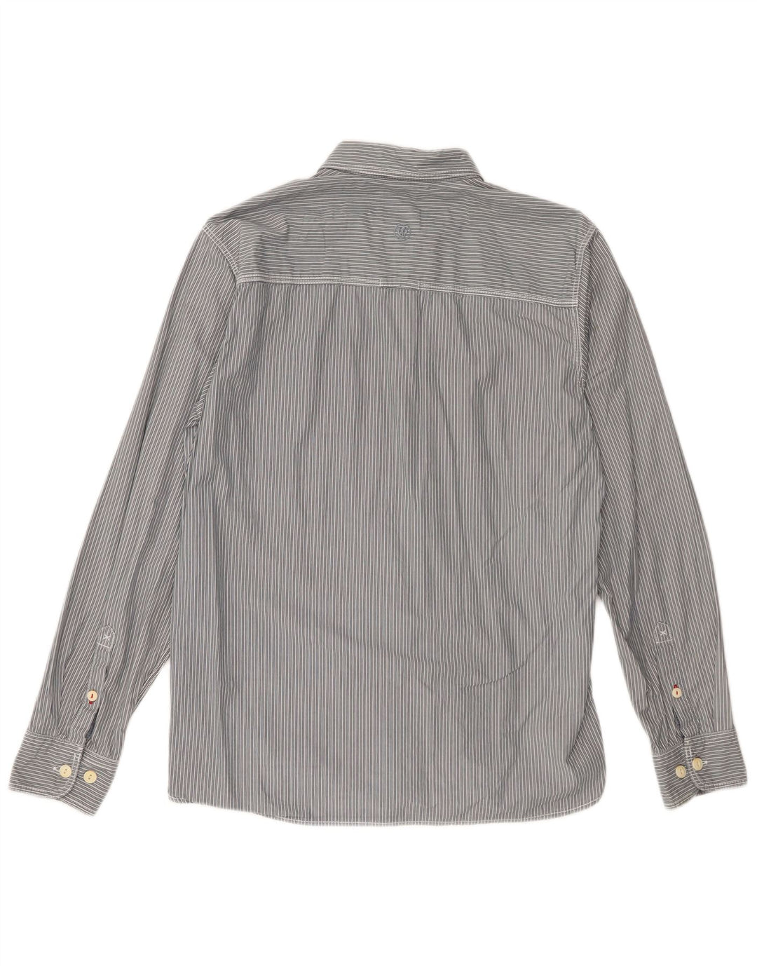 Fat Face Herren-Hemd mit klassischer Passform, mittelgrau, gestreift, Baumwolle, klassisch