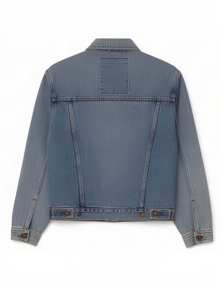 Vintage Herren Jeansjacke UK 14 Mittelblau geblümt