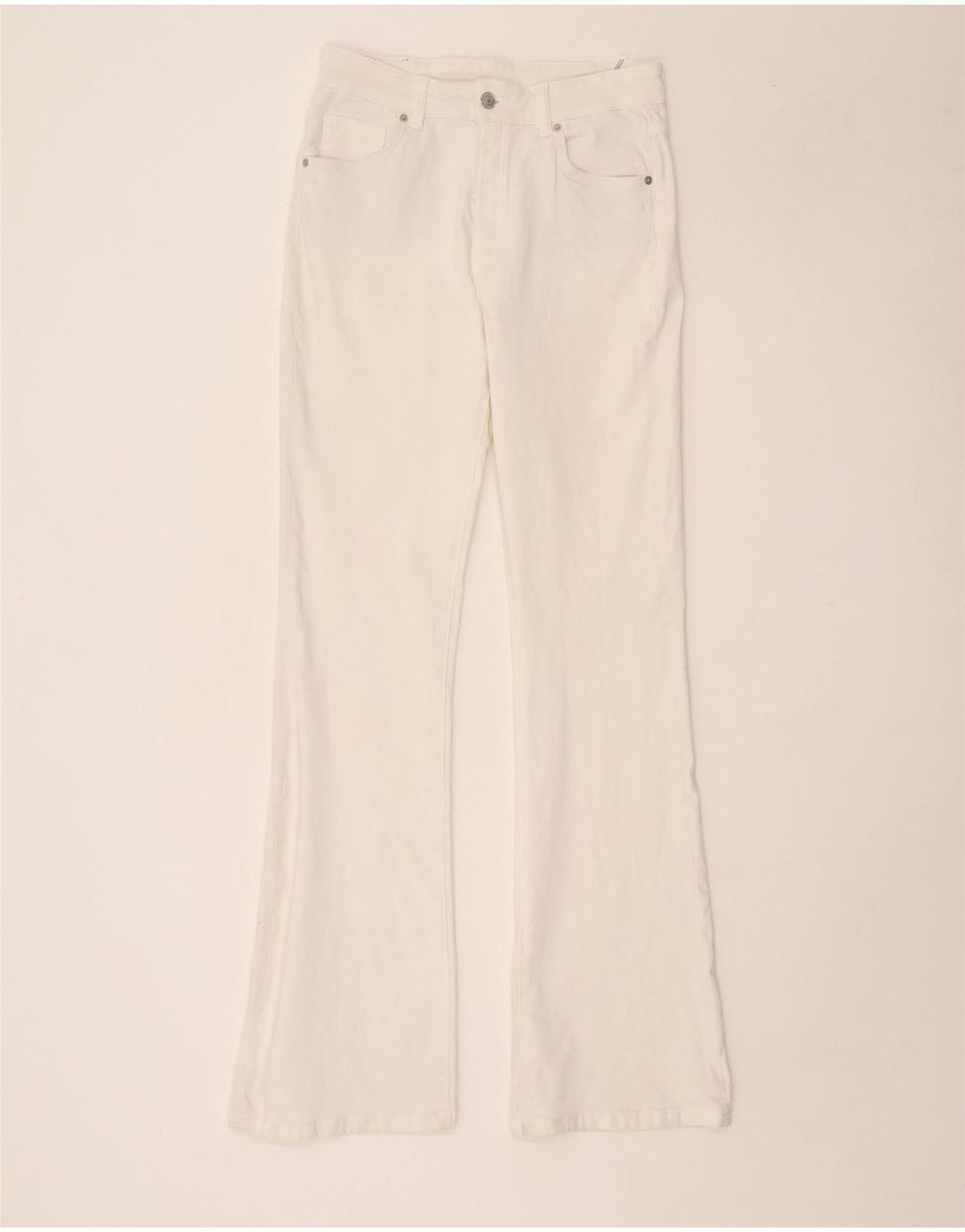Massimo Dutti Damen Bootcut Jeans EU 40 Medium W30 L34 Weiße Baumwolle