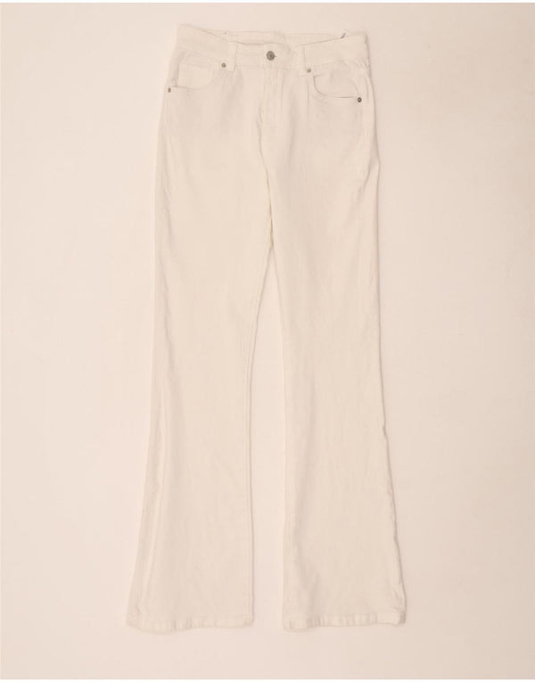 Massimo Dutti Damen Bootcut Jeans EU 40 Medium W30 L34 Weiße Baumwolle