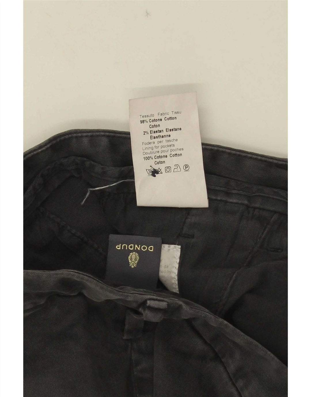 Dondup Slim Chino-Hose für Herren, W36, L31, graue Baumwolle
