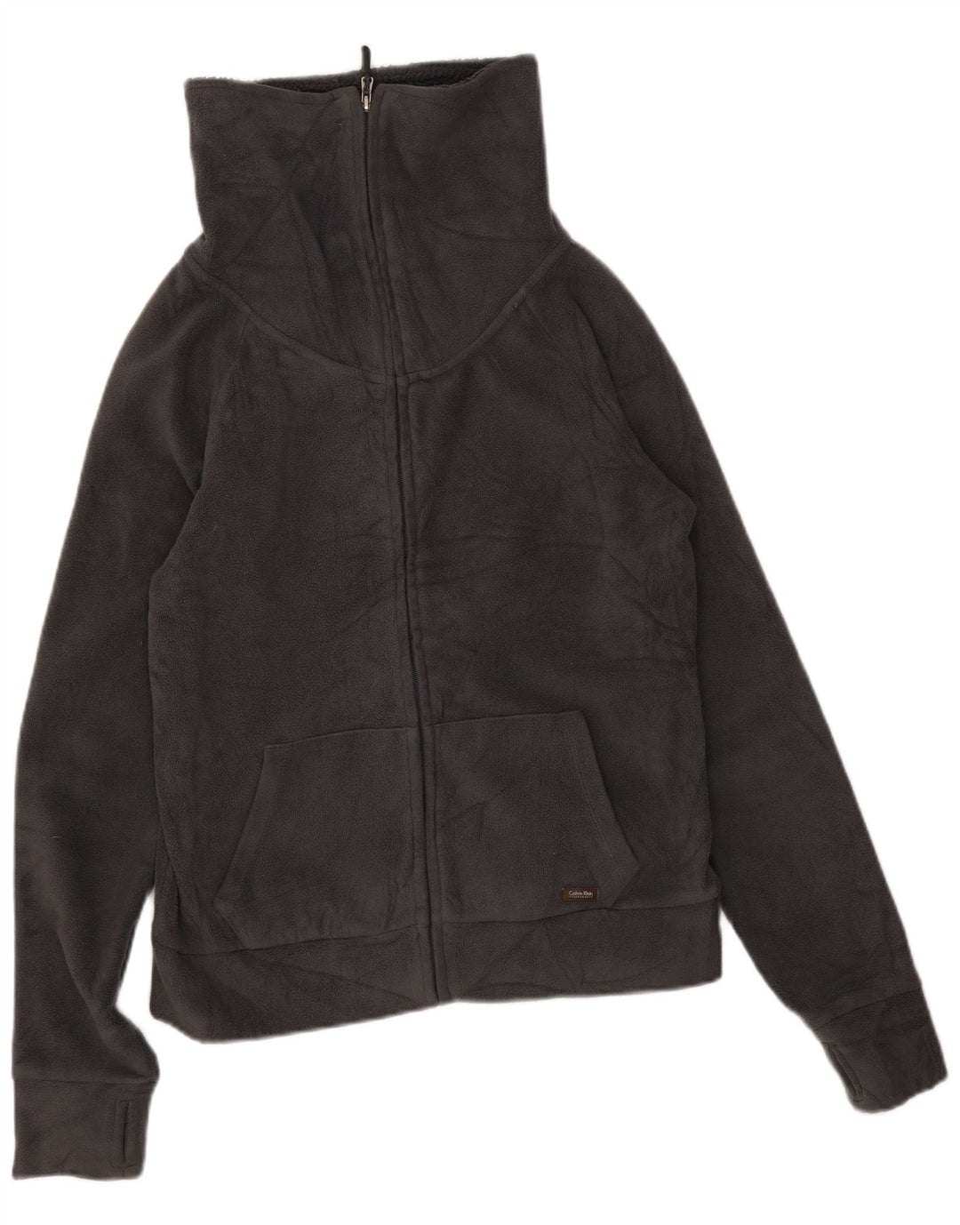 Calvin Klein Damen Fleecejacke UK 10 Small Grau Polyester