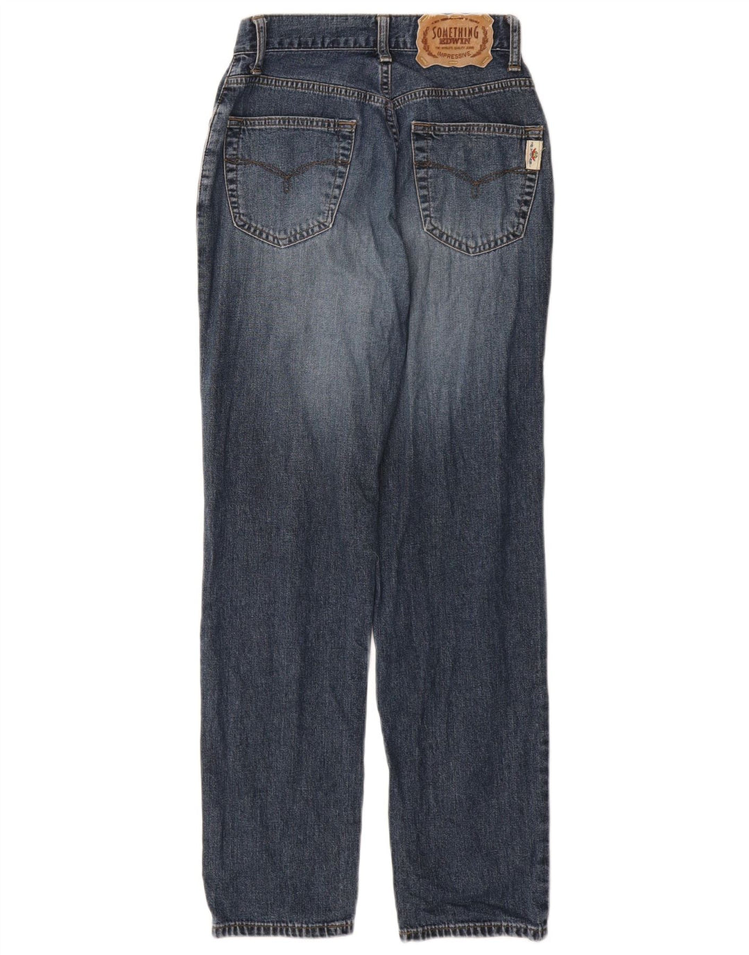 SOMETHING EDWIN Mädchen-Jeans mit hoher Taille und geradem Schnitt, 13–14 Jahre, W27, L30, Blau