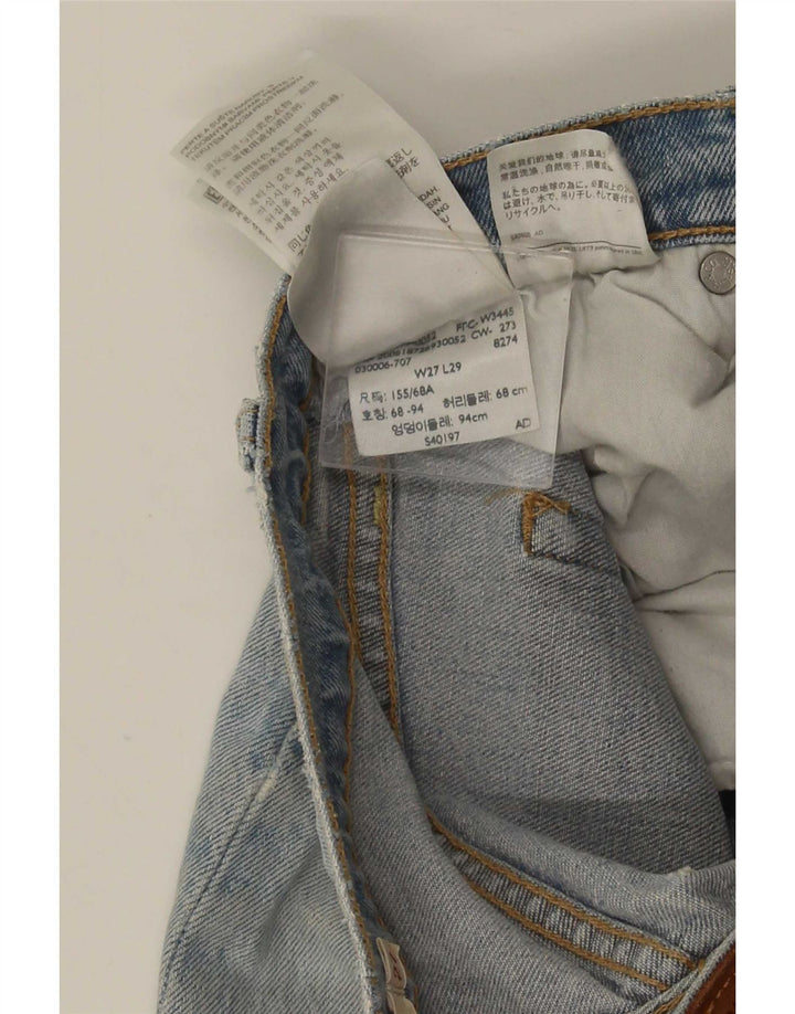 Levi's Damen Ribcage Distressed Straight Jeans W27 L29 Blaue Baumwolle