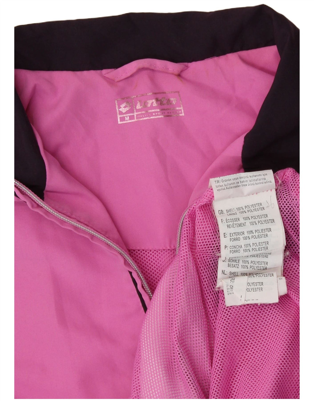 Lotto Damen-Windbreaker-Jacke, UK 14, Mittelrosa, Farbblock-Polyester