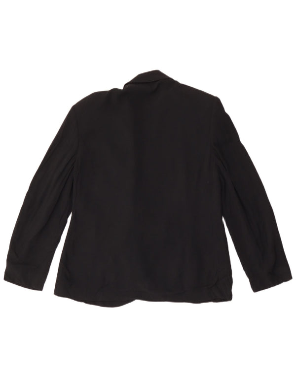 Vintage Damen Zweireihige Blazerjacke UK 16 Large Schwarz