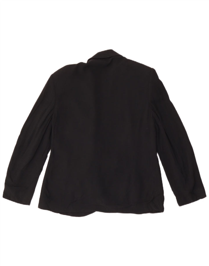 Vintage Damen Zweireihige Blazerjacke UK 16 Large Schwarz