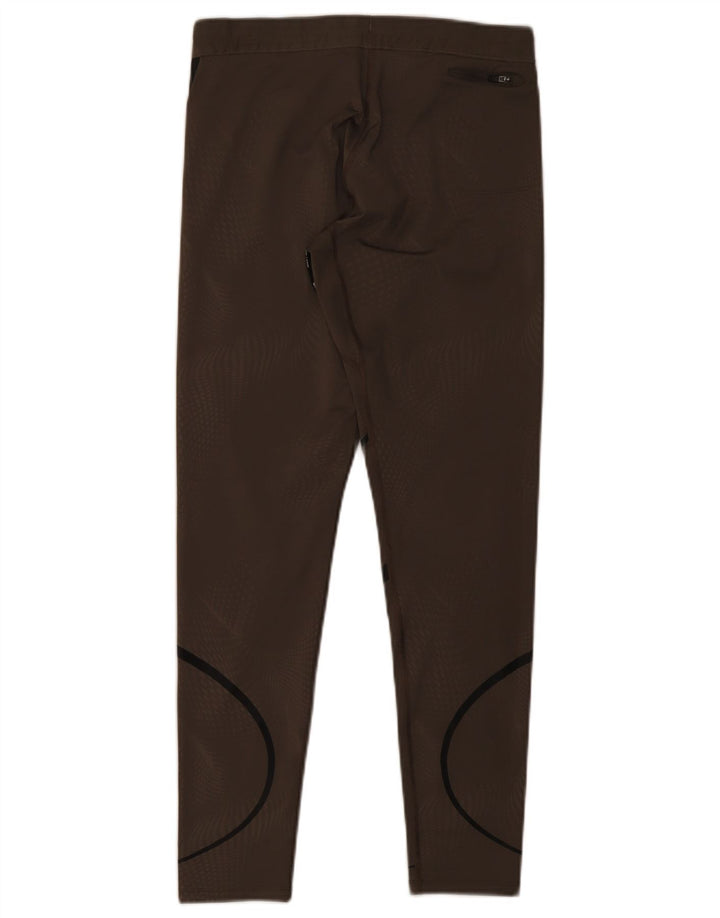 Nike Damen Dri Fit Leggings UK 12 Mittelbraun gestreift Polyester