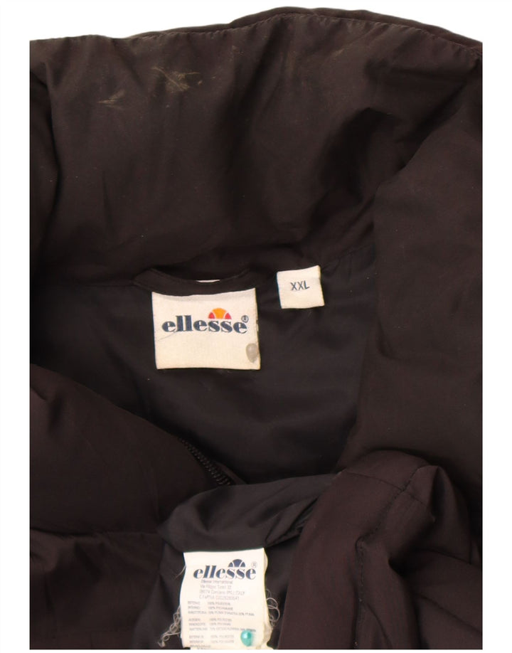 Ellesse Herren Wattierte Jacke UK 44 2XL Schwarz Polyester