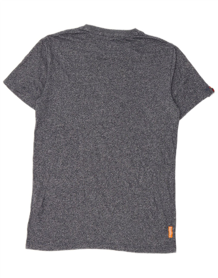 Superdry T-Shirt-Oberteil für Herren, Größe S, Marineblau, gesprenkelte Baumwolle
