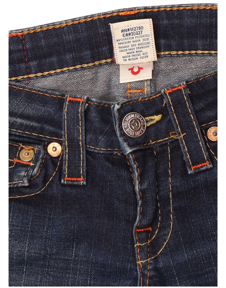 True Religion Damen Slim Bootcut Jeans W24 L33 Blaue Baumwolle