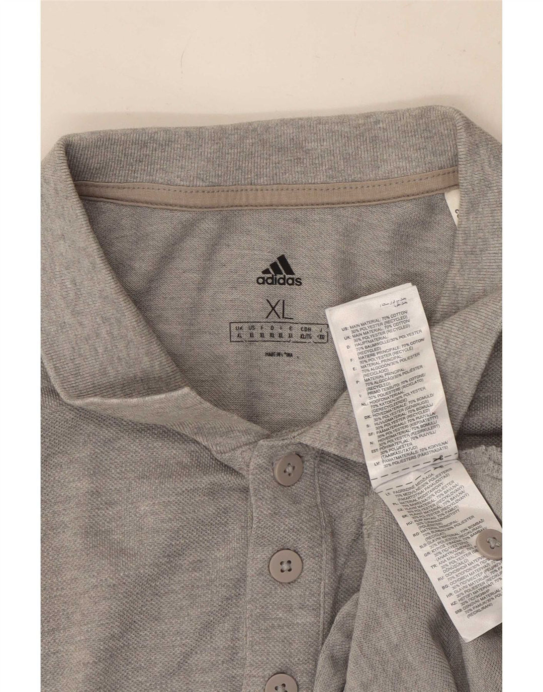 Adidas Herren Poloshirt XL Grau Baumwolle