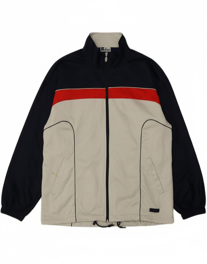 Asics Herren-Trainingsanzug-Top-Jacke 2XL Graues Colourblock-Polyester