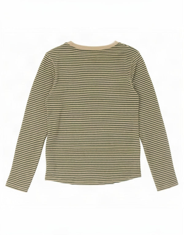Marks & Spencer Damen Top Langarm UK 10 Small Grüner Nadelstreifen