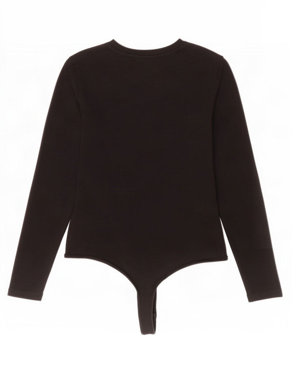 Guess Damen-Body mit langen Ärmeln, Grafik, Gr. 8, Schwarz, Baumwolle