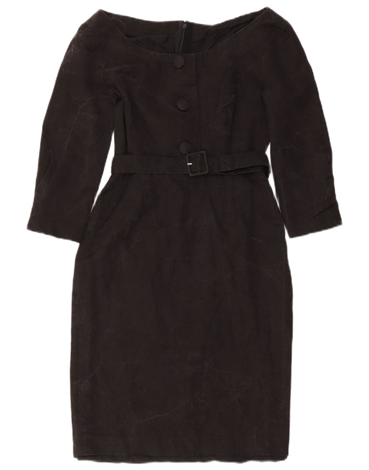 Prada Damen 3/4-Ärmel-Etuikleid IT 40 Small Black Cupro