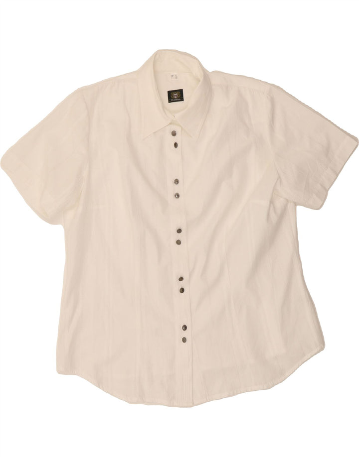 GRACHTEN Womens Short Sleeve Shirt UK 18 XL White Polyester Vintage Grachten and Second-Hand Grachten from Messina Hembry 