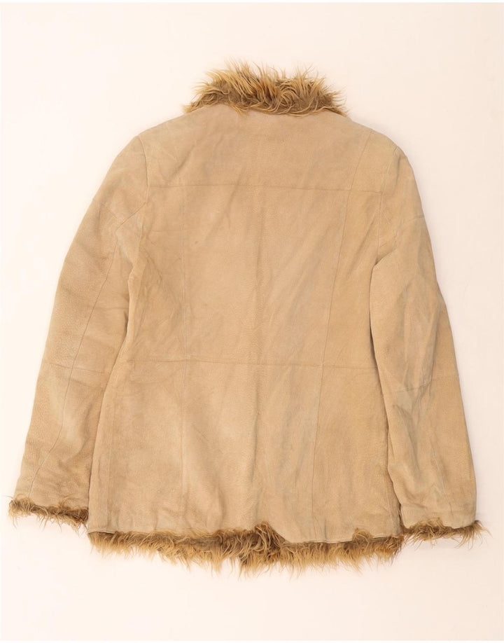 TOM TAILOR Damen Wildlederjacke UK 16 Large Beige Leder