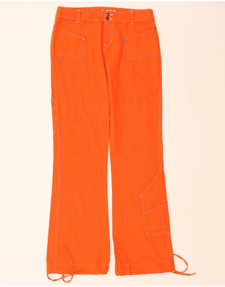 VINTAGE Womens Bootcut Cargo Trousers UK 14 Medium W32 L33 Orange Cotton Vintage Vintage and Second-Hand Vintage from Messina Hembry 