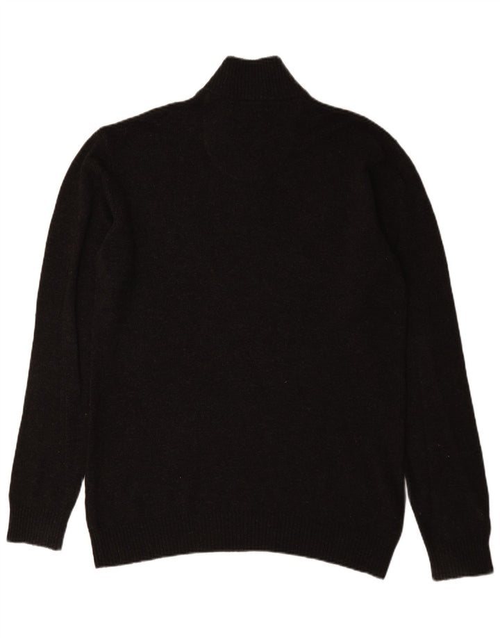 John Lewis Herren-Pullover mit Reißverschluss am Hals, Mittelgrau meliert