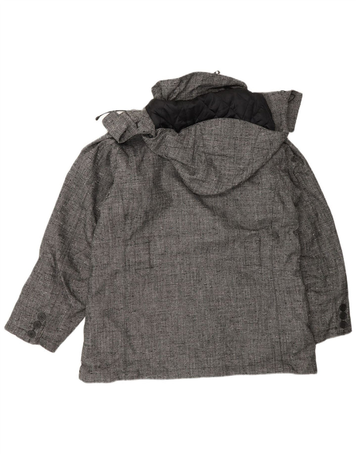 The North Face Damen Bomberjacke mit Kapuze, UK 16, Größe L, grau, Fischgrätenmuster