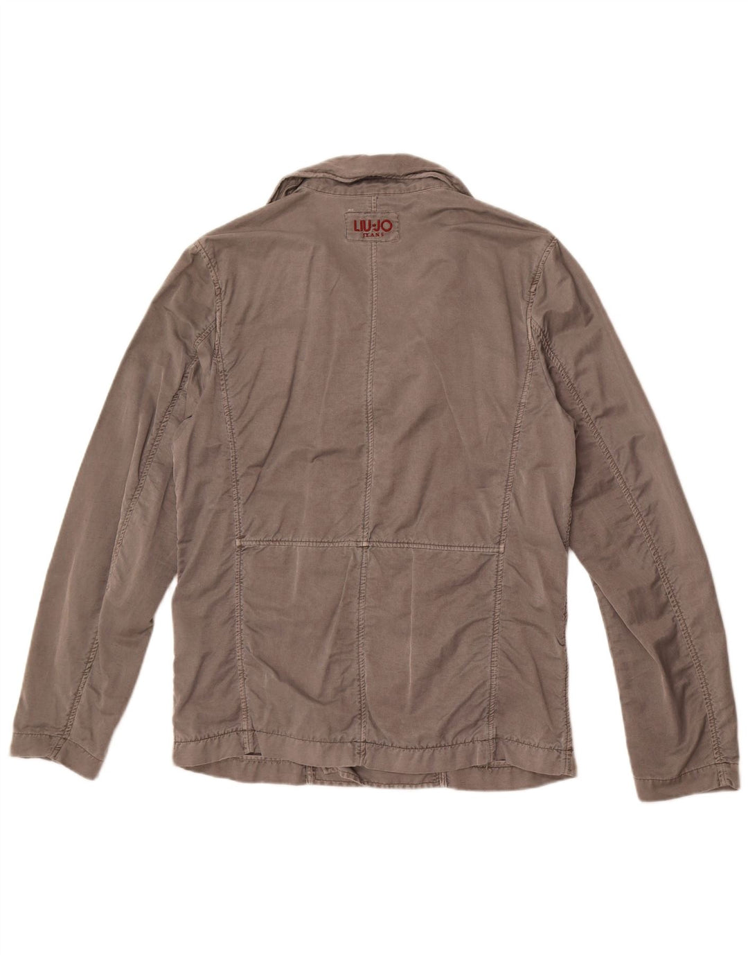 Liu Jo Herren Pea Coat UK 40 Große graue Baumwolle