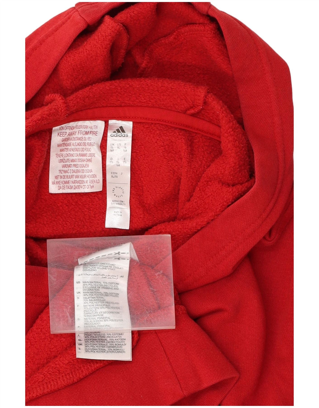 ADIDAS Kapuzenpullover für Jungen, 15–16 Jahre, rote Baumwolle