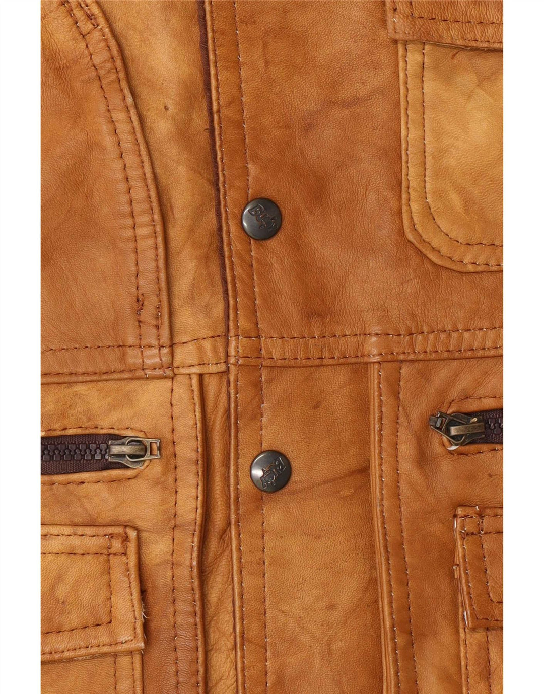 Vintage Herren-Leder-Utility-Jacke UK 38 Mittelbraun