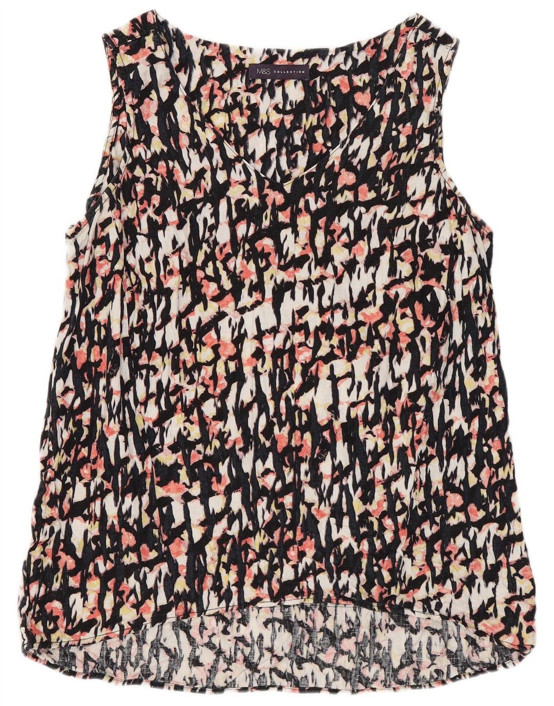 Marks & Spencer Damen-Blusenoberteil mit abstraktem Muster, UK 10, Größe S, mehrfarbig