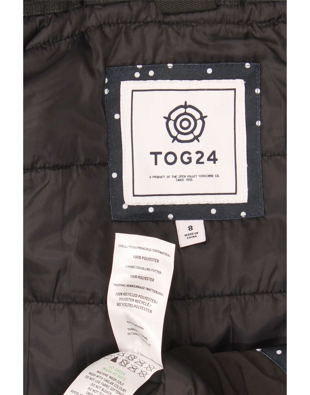 Tog 24 Damen-Kapuzen-Übergröße, wattierte Jacke, Größe S, Größe S, Schwarz, Farbblock