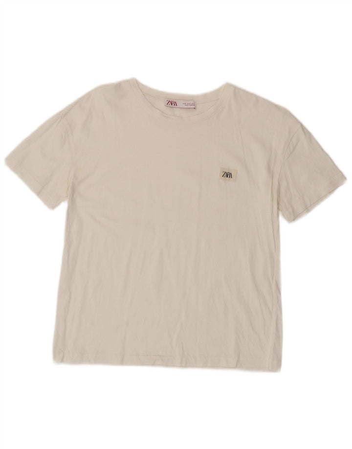 ZARA Damen T-Shirt Top UK 10 Small Weiß