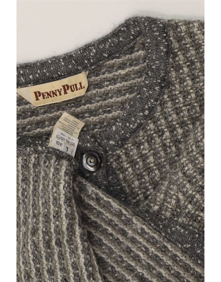 Penny Pull Damen-Cardigan-Pullover UK 16 Large Grau Acryl