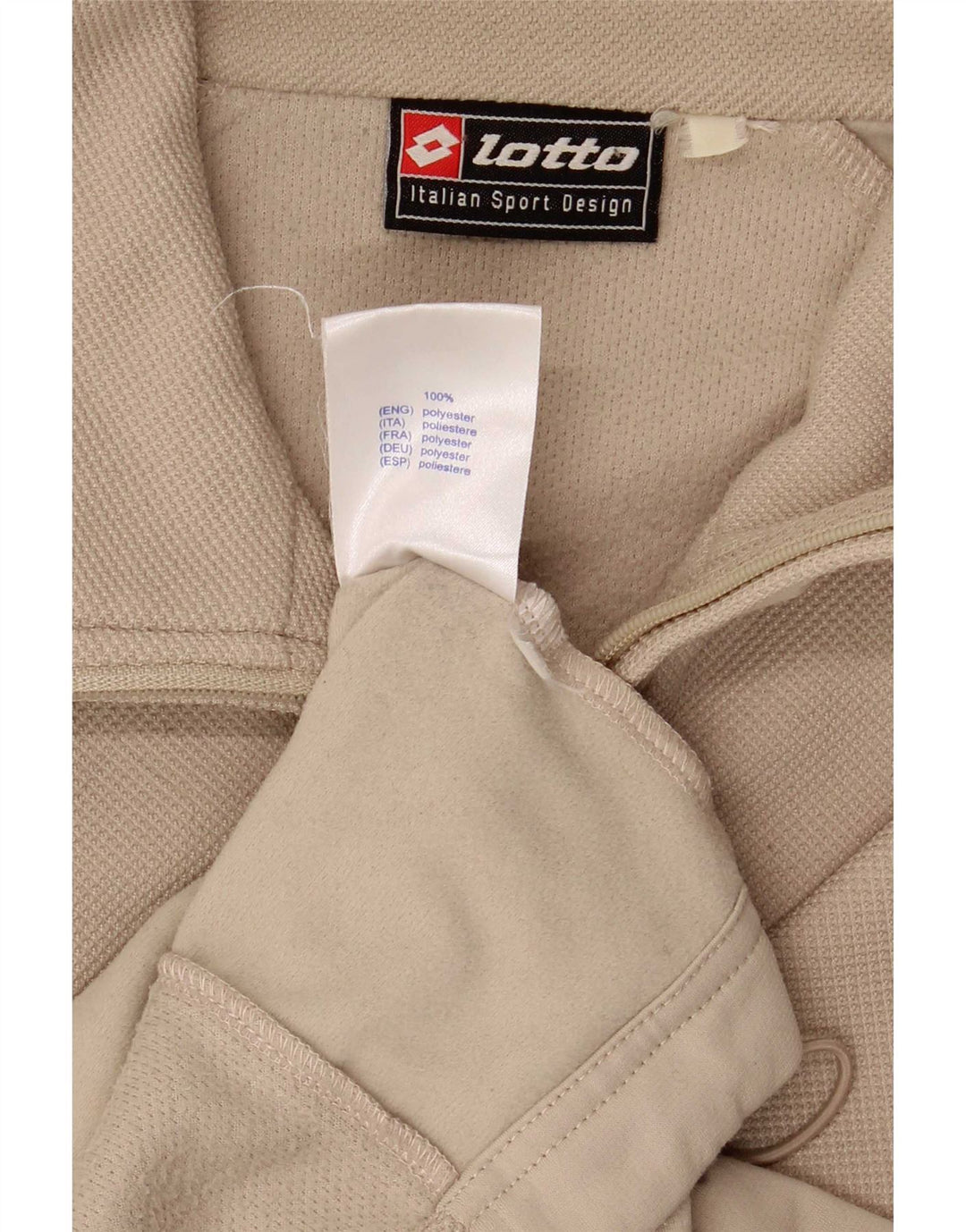 Lotto Herren-Trainingsanzug-Top-Jacke UK 42/44 XL Beige Polyester