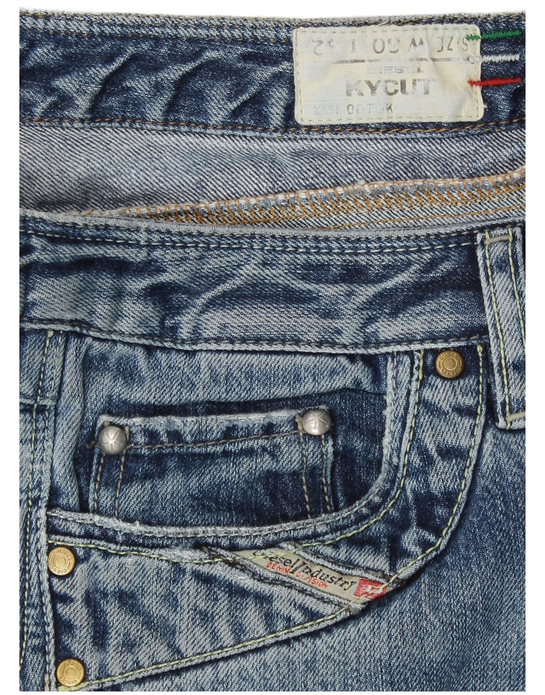 Diesel Damen Kycut Straight Jeans W30 L32 Blaue Baumwolle
