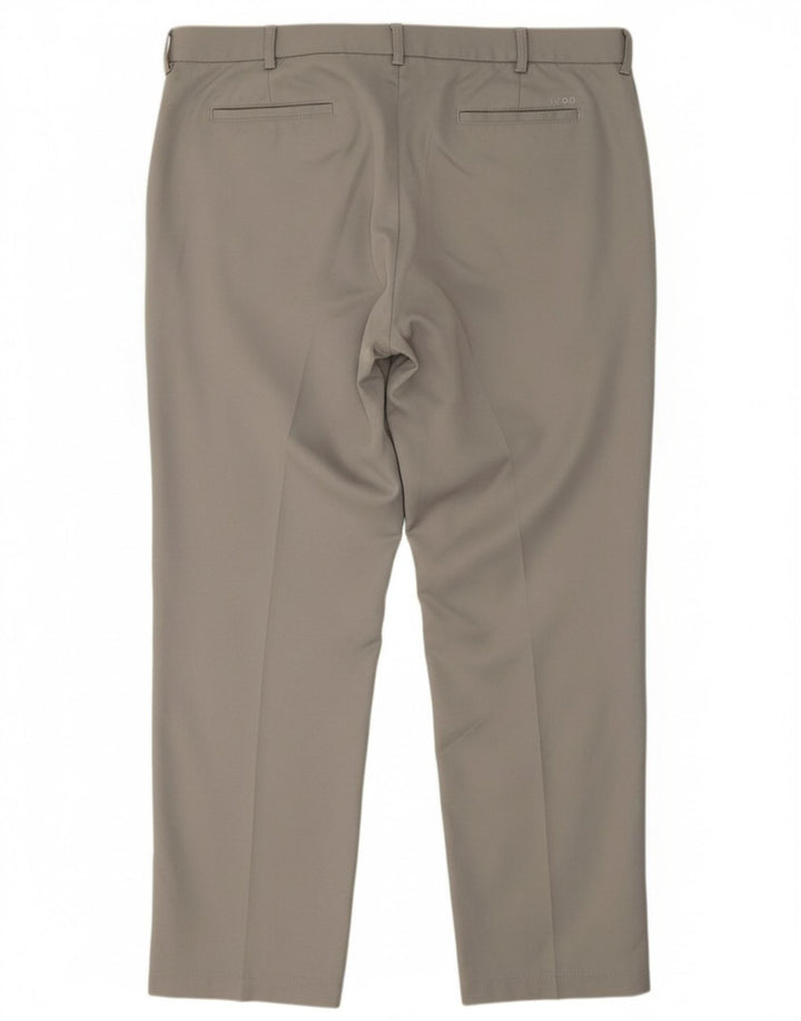 IZOD Mens Golf Straight Suit Trousers W40 L32 Grey Polyester